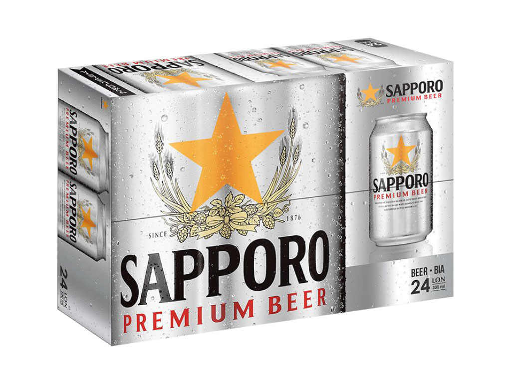 Thùng 24 lon bia Sapporo 330ml