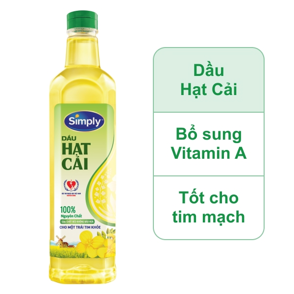 Dầu hạt cải nguyên chất Simply chai 1 lít