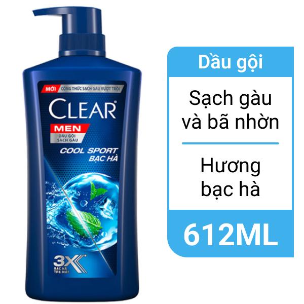 Dầu gội Clear Men bạc hà mát lạnh 612ml
