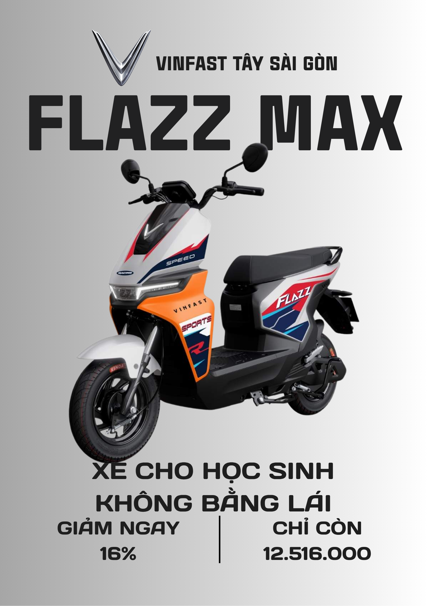 XE MÁY ĐIỆN CHO HỌC SINH VINFAST FLAZZ MAX CAM