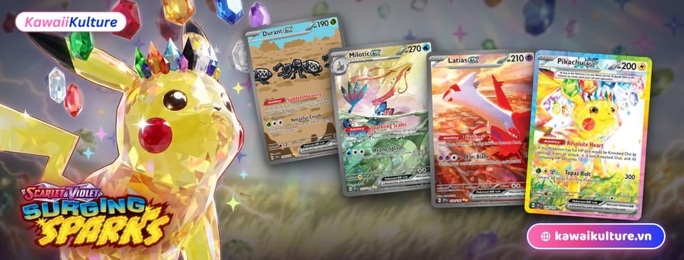 Thẻ bài Pokémon Surging Sparks chính hãng