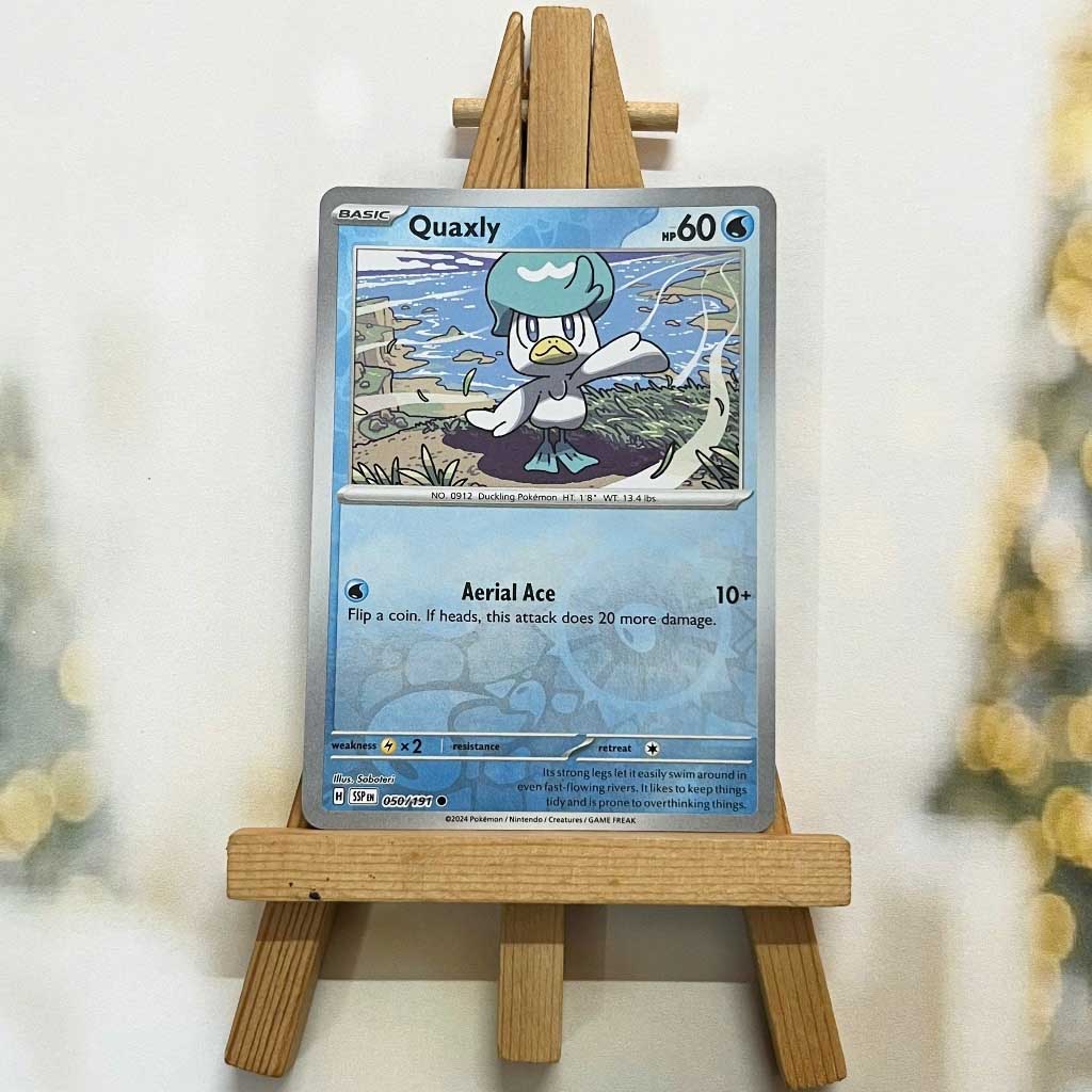 Thẻ hình Pokemon Quaxly 050/191 - Lá bài lẻ Surging Sparks Common Reverse Holo tiếng Anh chính hãng