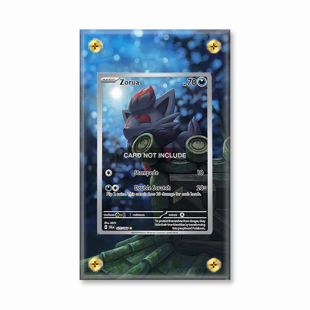 Khung thiết kế Zorua 075-064 IR AR Shrouded Fable bảo vệ thẻ bài - Extended Art Case for trading card Pokemon