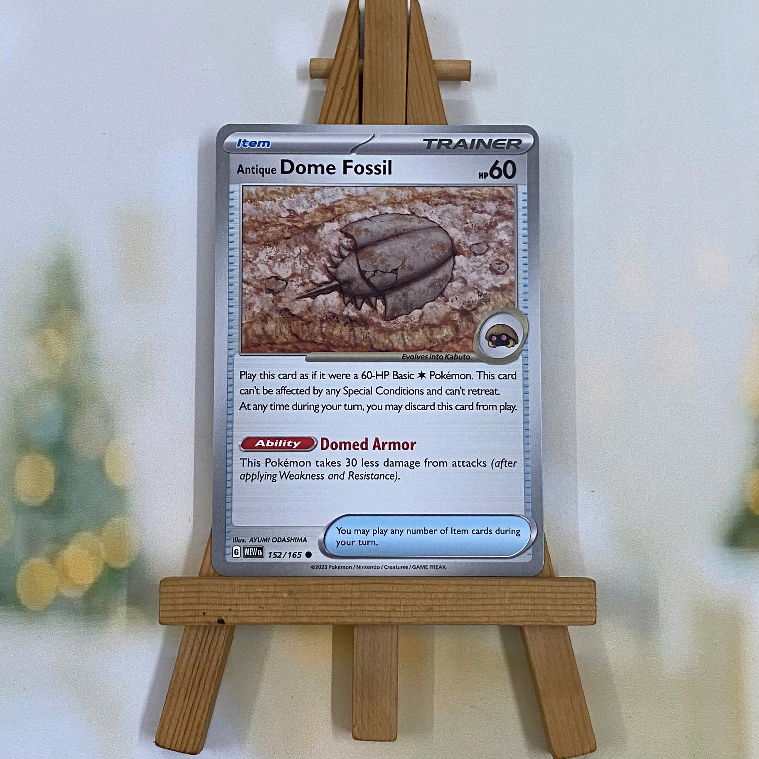 Thẻ hình Pokemon Antique Dome Fossil 152/165 - Lá bài Scarlet & Violet 151 Uncommon Reverse Holo tiếng Anh chính hãng