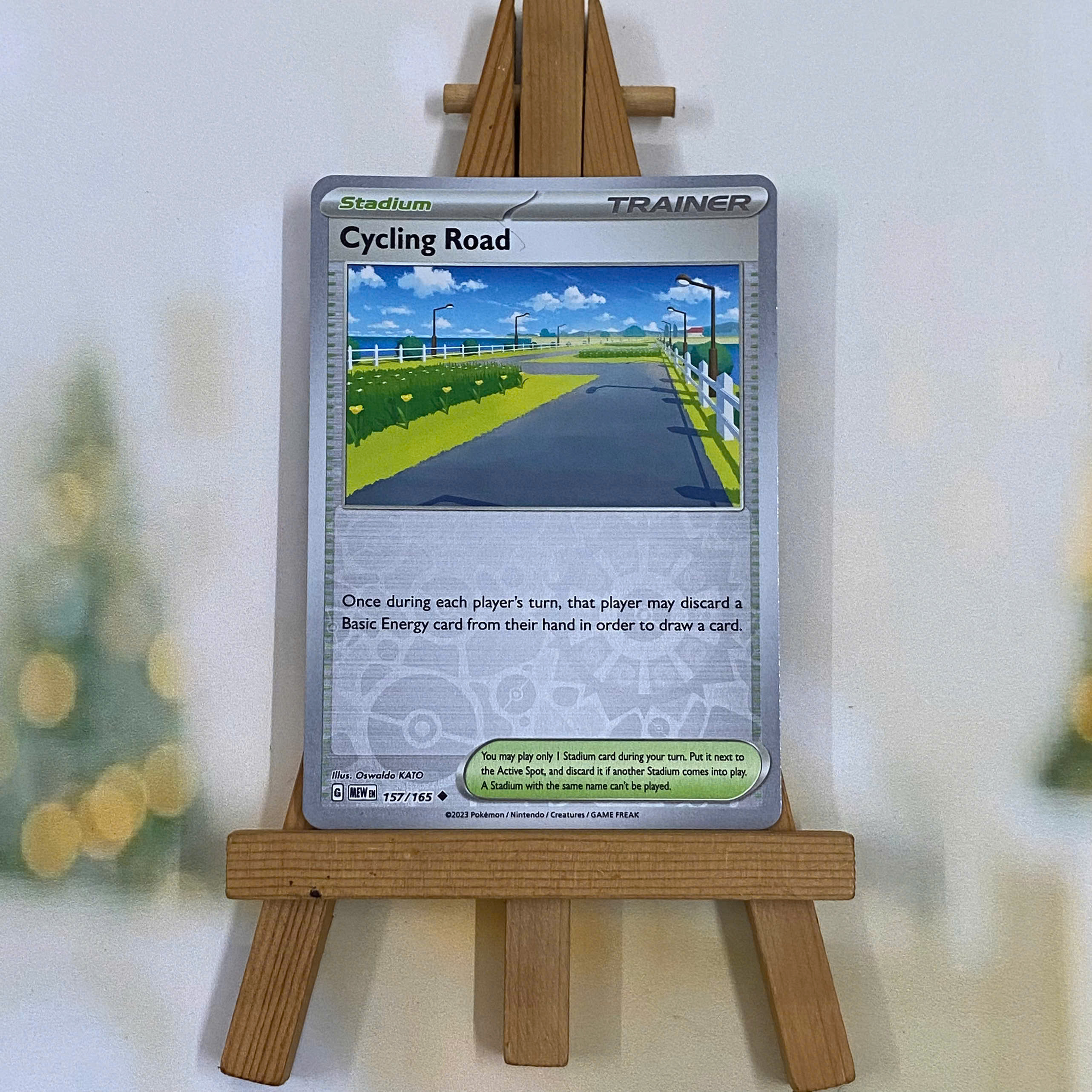 Thẻ hình Pokemon Cycling Road 157/165 - Lá bài Scarlet & Violet 151 Uncommon Reverse Holo tiếng Anh chính hãng