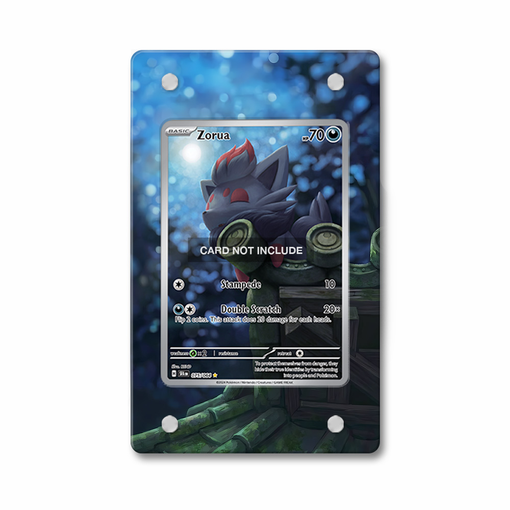 Khung thiết kế Zorua 075-064 IR AR Shrouded Fable bảo vệ thẻ bài - Extended Art Case for trading card Pokemon