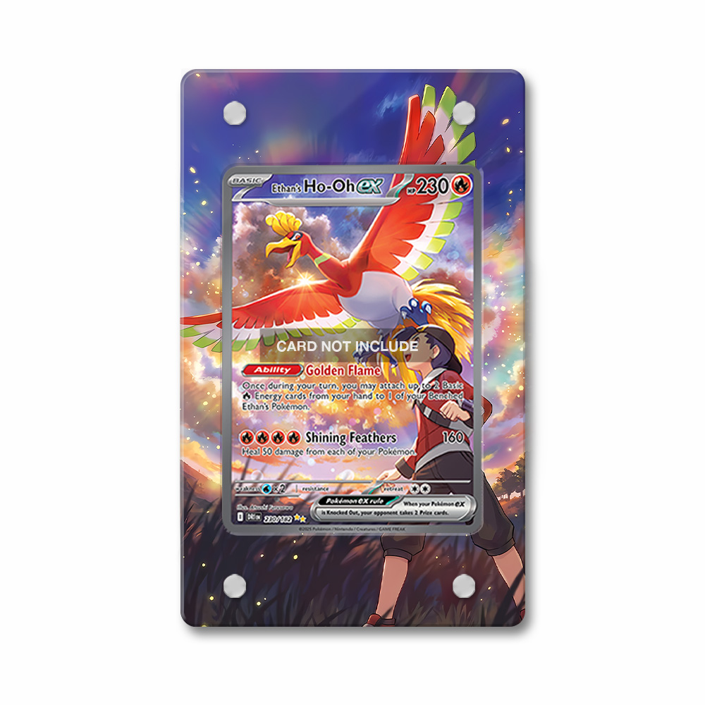 Khung thiết Ethan's Ho-Oh ex 230-182 SIR SAR Destined Rivals bảo vệ thẻ bài - Extended Art Case for trading card Pokemon