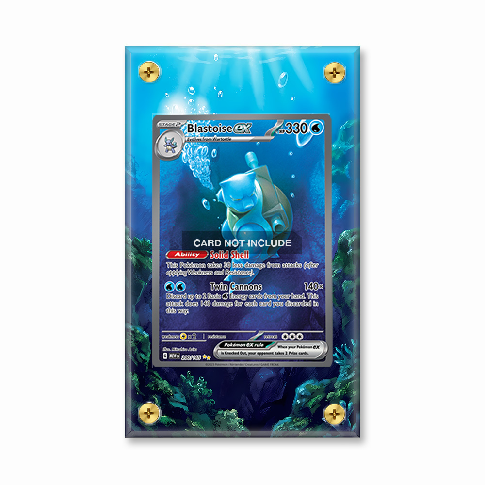 Khung thiết kế Blastoise ex 200-165 SIR SAR Pokemon 151 bảo vệ thẻ bài - Extended Art Case for trading card Pokemon
