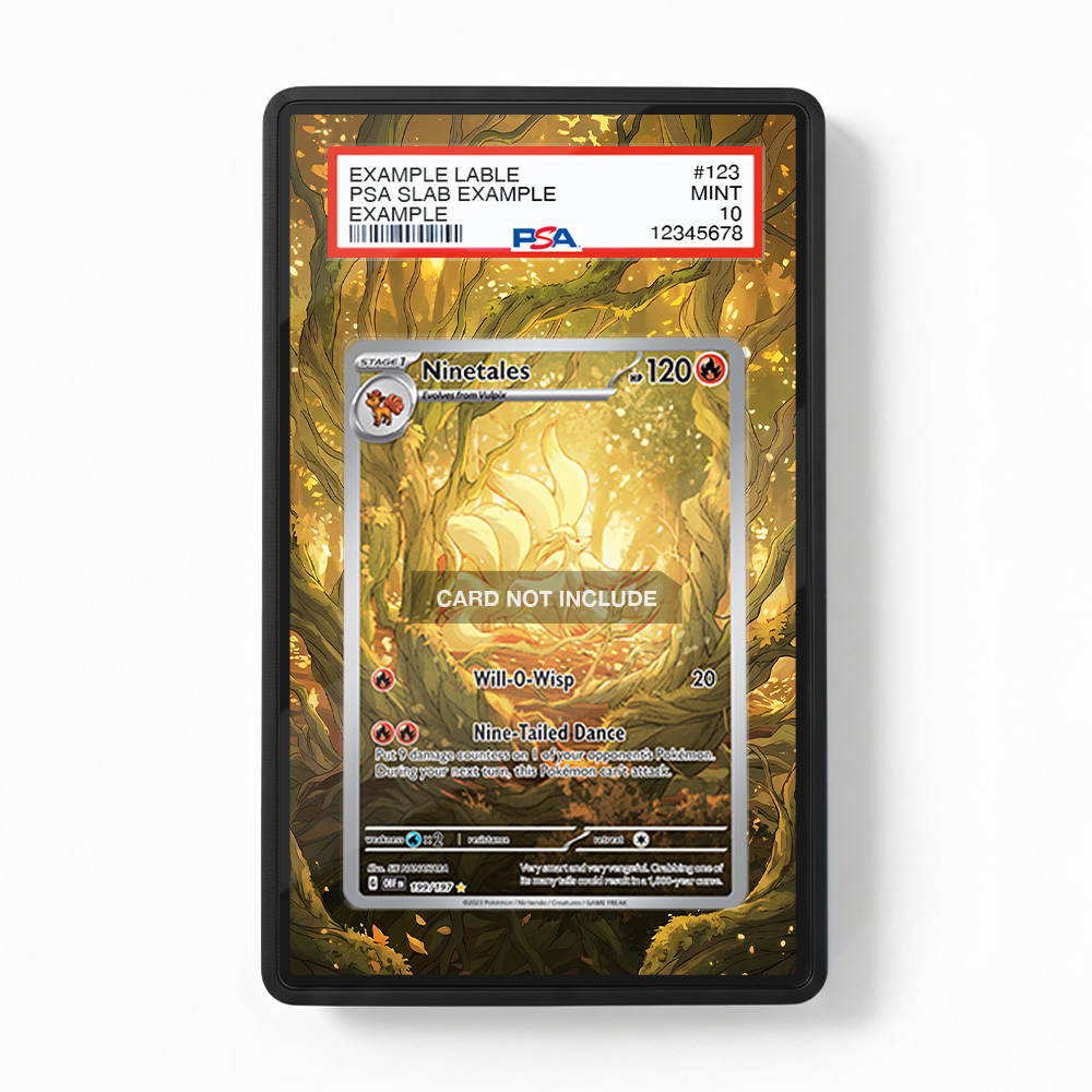 Khung thiết kế Ninetales 199-197 IR AR Obsidian Flames bảo vệ thẻ bài - Extended Art Case for trading card Pokemon