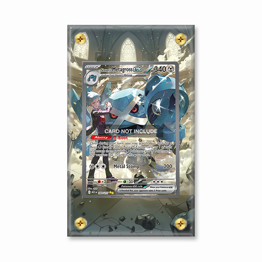 Khung thiết Steven's Metagross ex 289-217 SIR SAR Ascended Heroes bảo vệ thẻ bài - Extended Art Case for trading card Pokemon