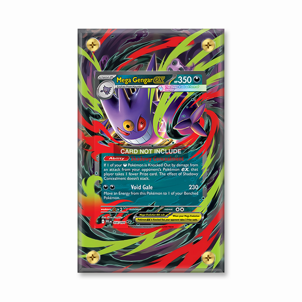 Khung thiết kế Mega Gengar ex 056-094 Double Rare Phantasma Flames bảo vệ thẻ bài - Extended Art Case for trading card Pokemon