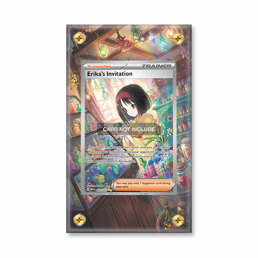 Khung thiết kế Erika's Invitation 203-165 SIR SAR Pokemon 151 bảo vệ thẻ bài - Extended Art Case for trading card Pokemon