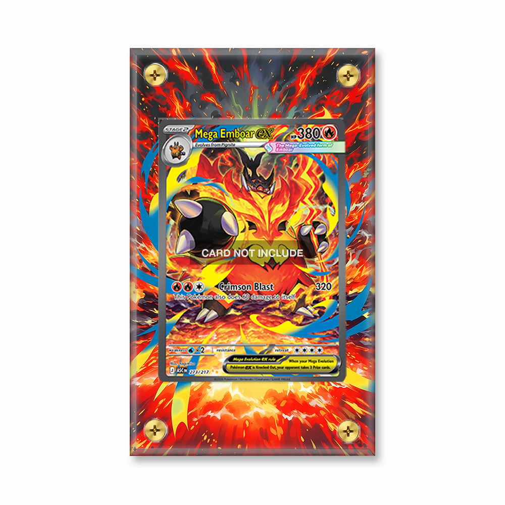 Khung thiết Mega Emboar ex 273-217 SIR SAR Ascended Heroes bảo vệ thẻ bài - Extended Art Case for trading card Pokemon