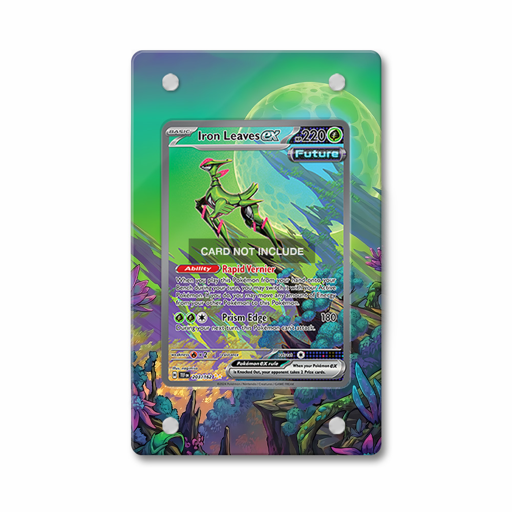 Khung thiết kế Iron Leaves ex 203-162 SIR SAR Temporal Forces bảo vệ thẻ bài - Extended Art Case for trading card Pokemon