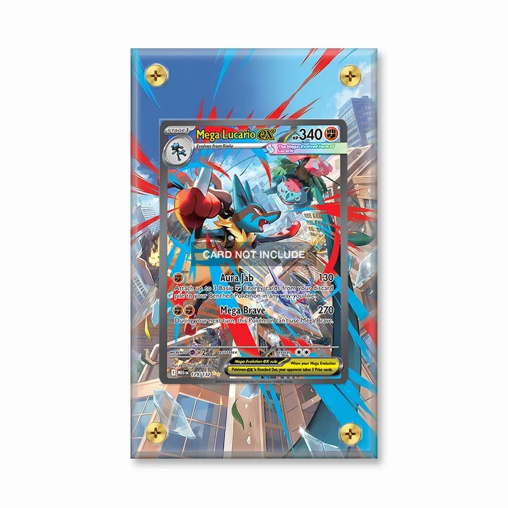 Khung thiết kế Mega Lucario ex 179-132 SIR SAR Mega Evolution Base Set bảo vệ thẻ bài - Extended Art Case for trading card Pokemon