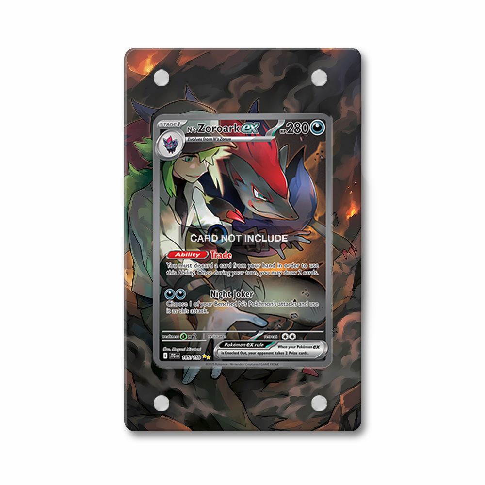 Khung thiết kế N's Zoroark ex 185-159 SIR SAR Journey Together bảo vệ thẻ bài - Extended Art Case for trading card Pokemon