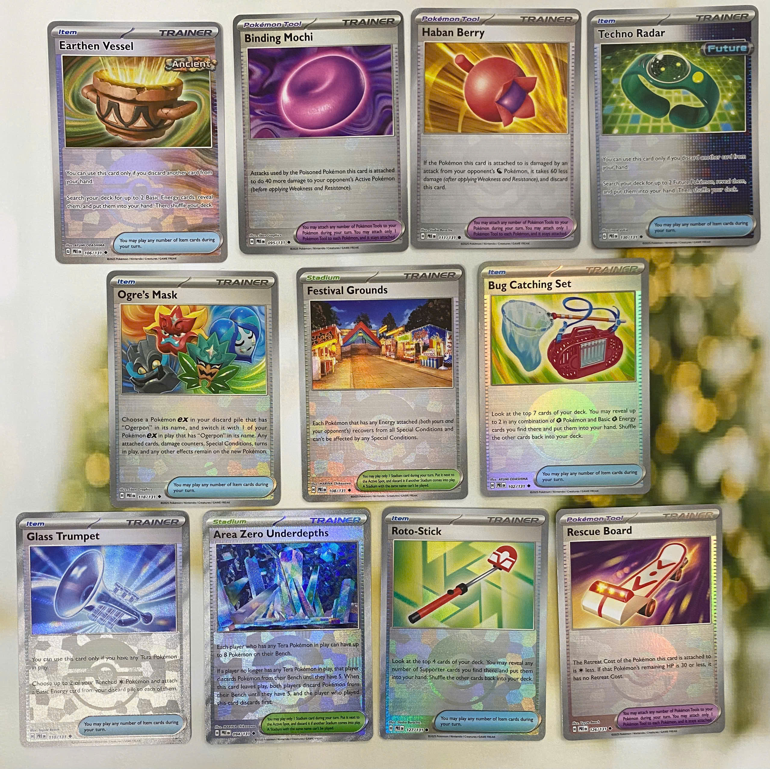 Thẻ hình Pokemon Item - Pokémon Tool - Stadium Pokeball - từ set Prismatic Evolution Holo tiếng Anh chính hãng