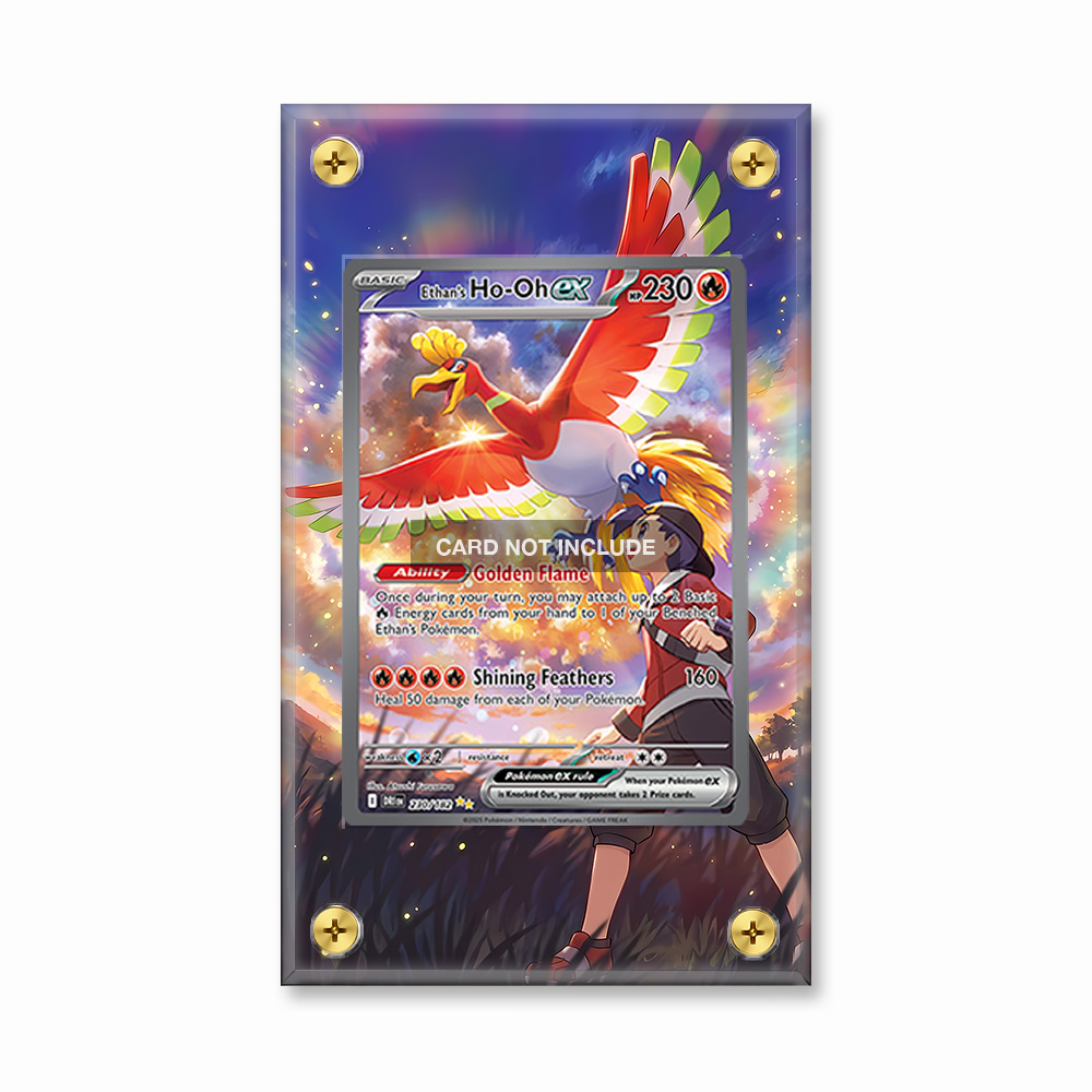 Khung thiết Ethan's Ho-Oh ex 230-182 SIR SAR Destined Rivals bảo vệ thẻ bài - Extended Art Case for trading card Pokemon