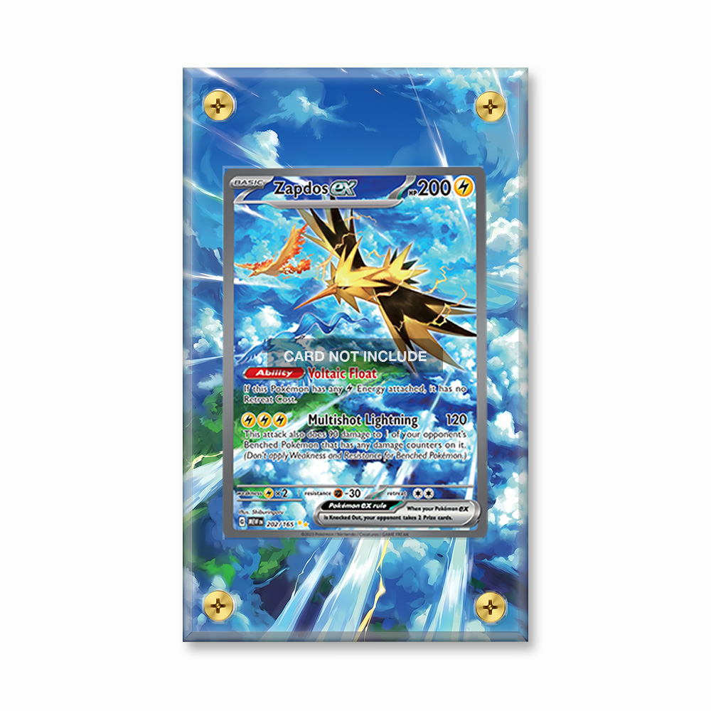 Khung thiết kế Zapdos ex 202-165 SIR SAR Pokemon 151 bảo vệ thẻ bài - Extended Art Case for trading card Pokemon