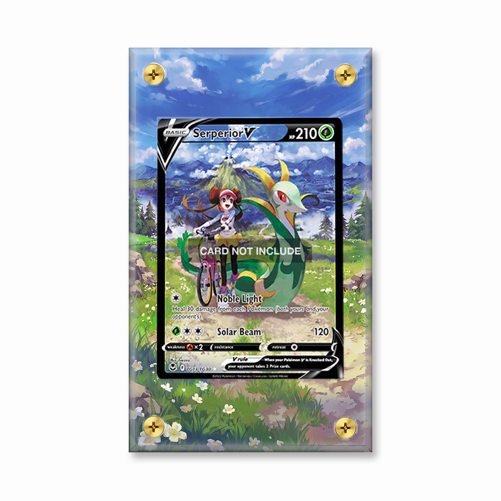 Khung thiết kế Serperior V TG13 Trainer Gallery Silver Tempest bảo vệ thẻ bài - Extended Art Case for trading card Pokemon