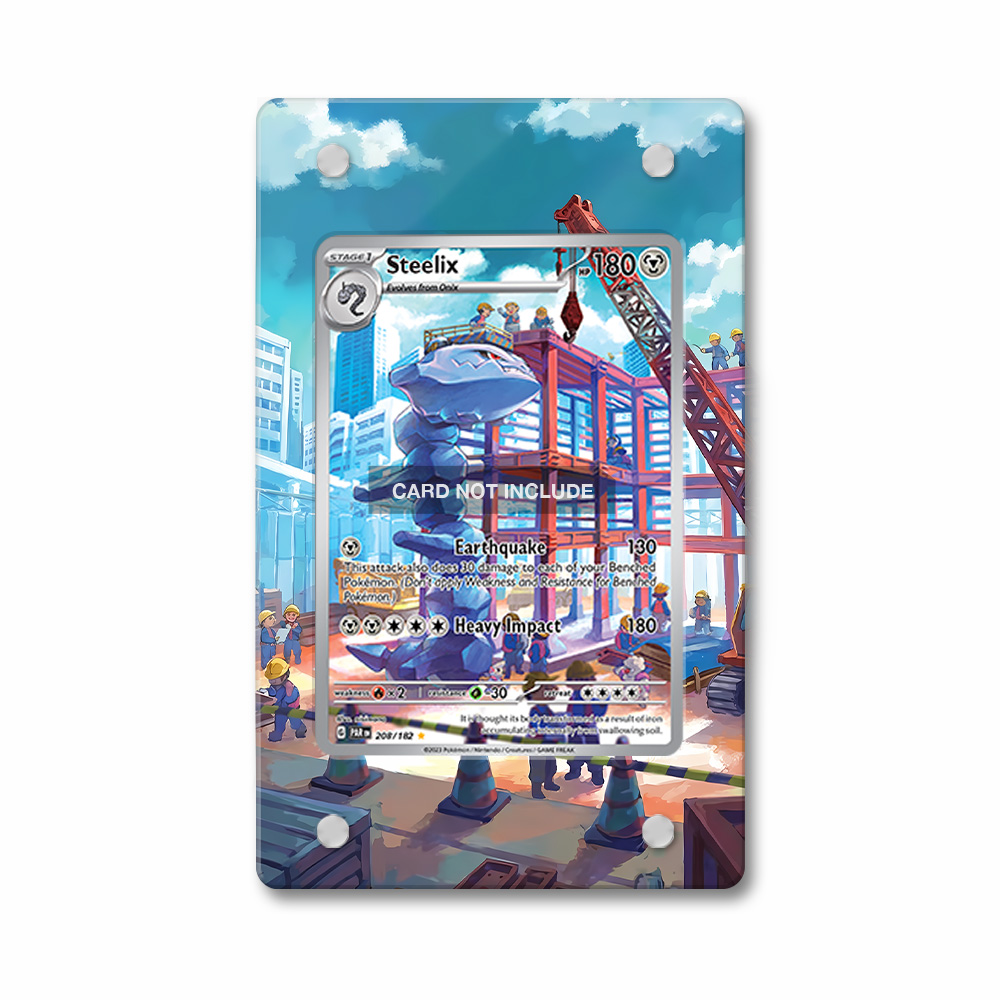 Khung thiết kế Steelix 208-182 IR AR Paradox Rift bảo vệ thẻ bài - Extended Art Case for trading card Pokemon