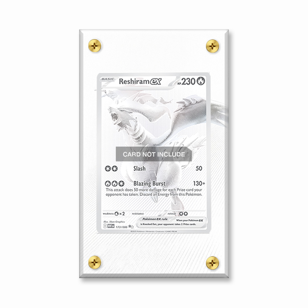 Khung thiết kế Reshiram ex 173-086 Black White Rare White Flare bảo vệ thẻ bài - Extended Art Case for trading card Pokemon