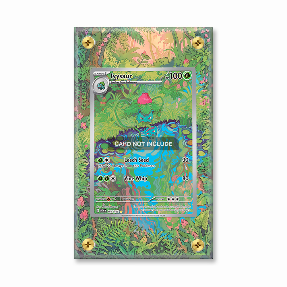 Khung thiết kế Ivysaur 167-165 IR AR Scarlet & Violet 151 bảo vệ thẻ bài - Extended Art Case for trading card Pokemon