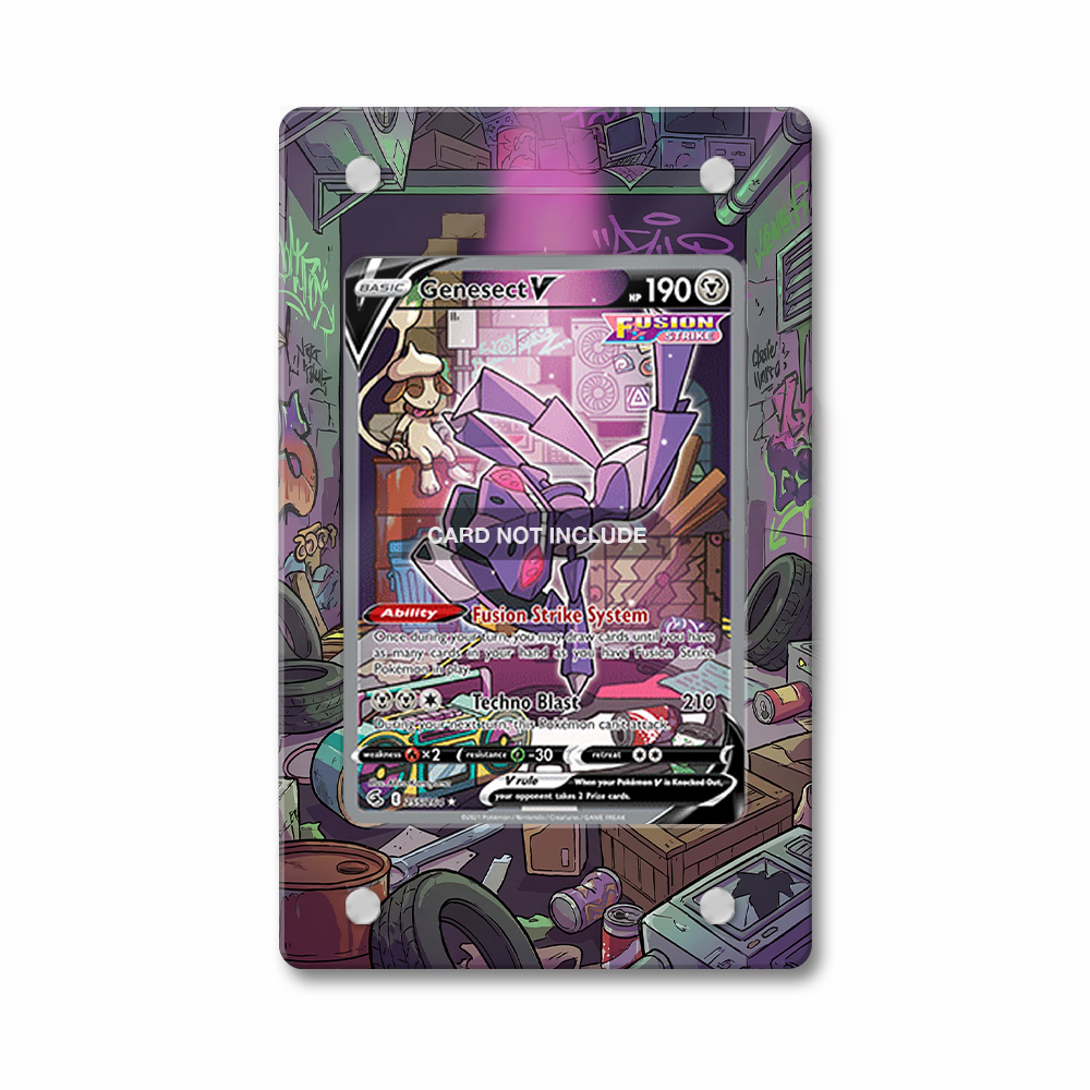 Khung thiết kế Genesect V 255-264 SIR SAR Fusion Strike Alternate Art bảo vệ thẻ bài - Extended Art Case for trading card Pokemon
