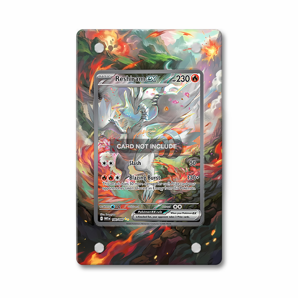 Khung thiết kế Reshiram ex 166-086 SIR SAR White Flare bảo vệ thẻ bài - Extended Art Case for trading card Pokemon