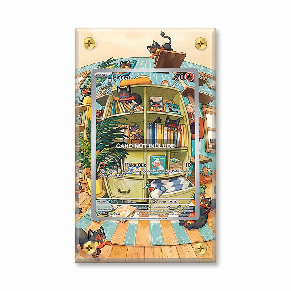 Khung thiết kế Litten 167-162 IR AR Temporal Forces bảo vệ thẻ bài - Extended Art Case for trading card Pokemon