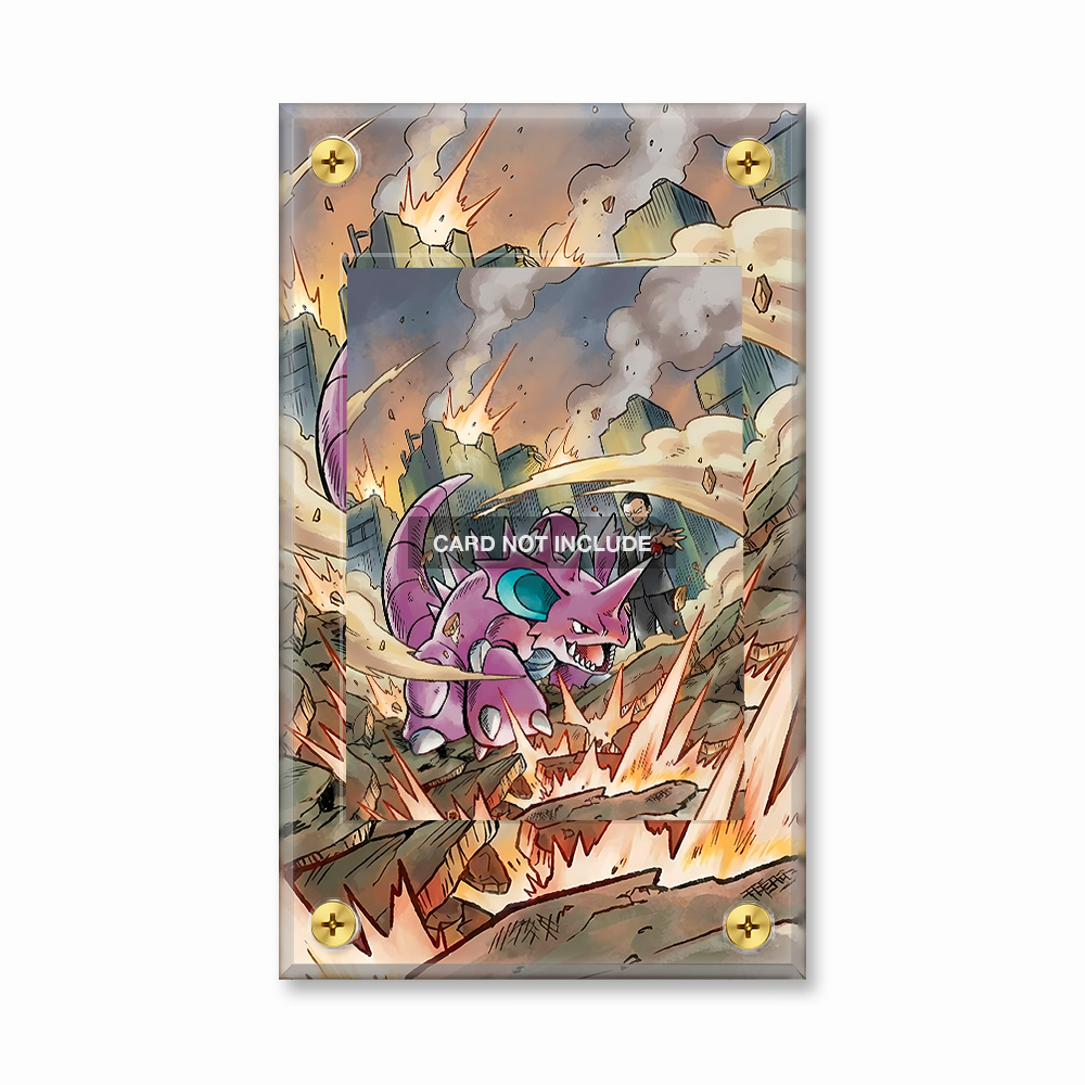 Khung thiết Team Rocket's Nidoking ex 233-182 SIR SAR Destined Rivals bảo vệ thẻ bài - Extended Art Case for trading card Pokemon