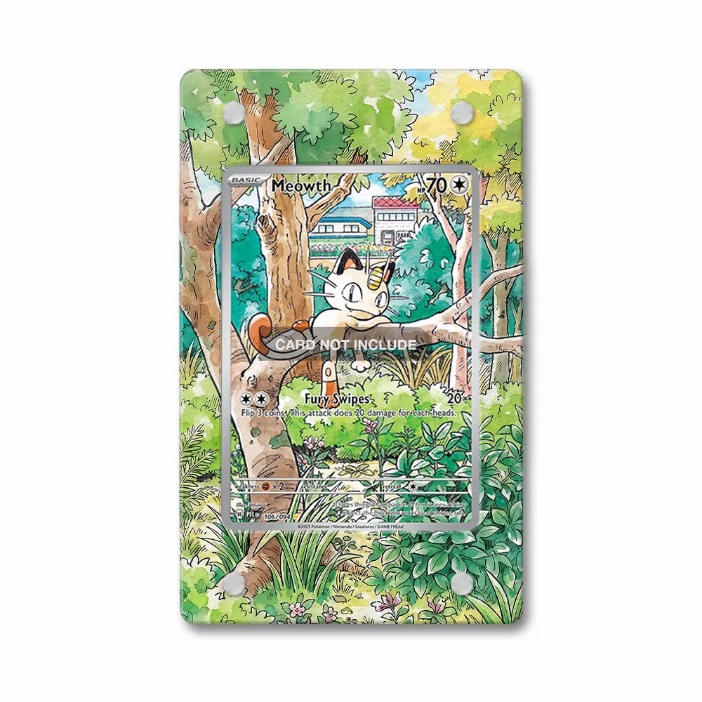 Khung thiết kế Meowth IR AR Phantasma Flames bảo vệ thẻ bài - Extended Art Case for trading card Pokemon