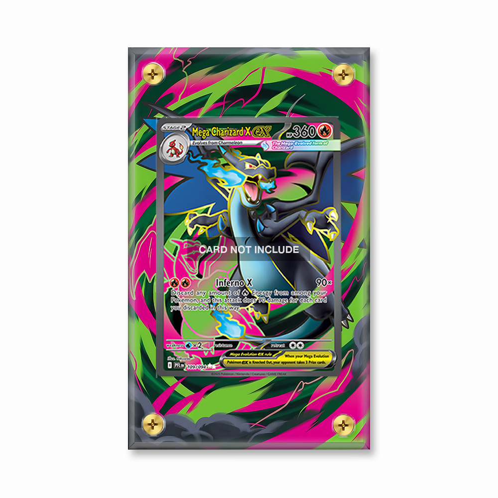 Khung thiết kế Mega Charizard X ex 109-094 SR Phantasma Flames bảo vệ thẻ bài - Extended Art Case for trading card Pokemon