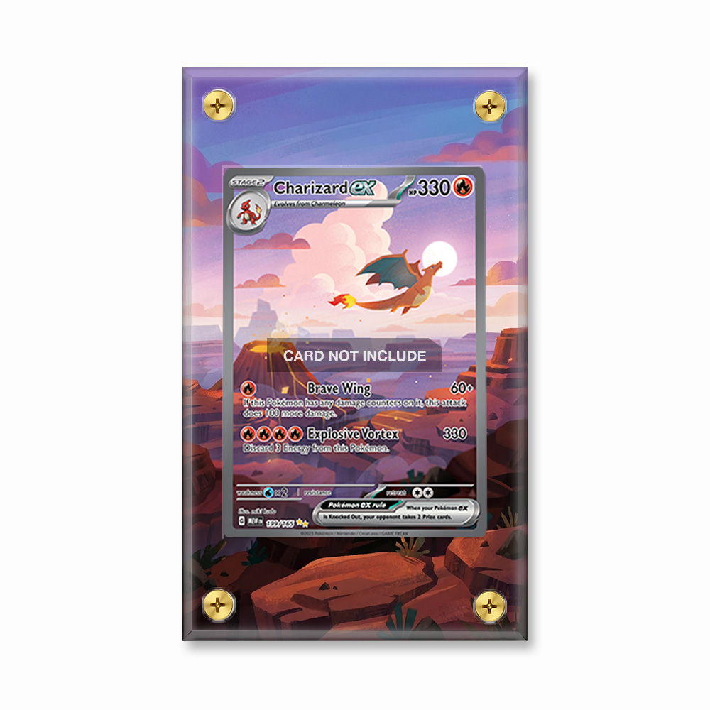 Khung thiết kế Charizard ex 199-165 SIR SAR Pokemon 151 bảo vệ thẻ bài - Extended Art Case for trading card Pokemon