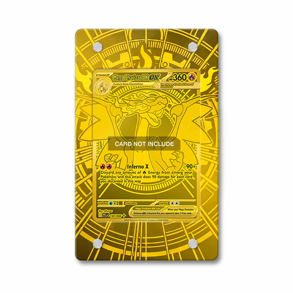 Khung thiết kế Mega Charizard X ex 130-094 Hyper Rare Phantasma Flames bảo vệ thẻ bài - Extended Art Case for trading card Pokemon