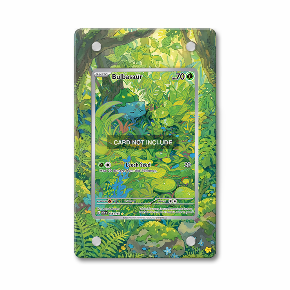 Khung thiết kế Bulbasaur 166-165 IR AR Scarlet & Violet 151 bảo vệ thẻ bài - Extended Art Case for trading card Pokemon