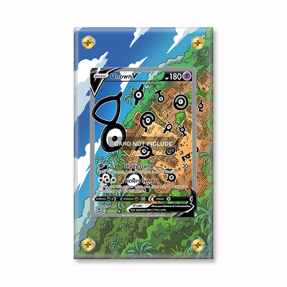 Khung thiết kế Unown V 177-195 SIR SAR Silver Tempest Alternate Art bảo vệ thẻ bài - Extended Art Case for trading card Pokemon