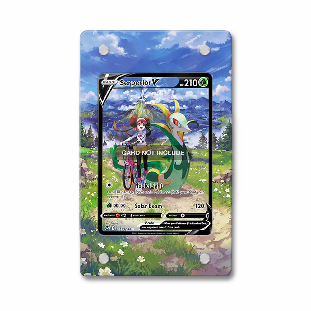Khung thiết kế Serperior V TG13 Trainer Gallery Silver Tempest bảo vệ thẻ bài - Extended Art Case for trading card Pokemon