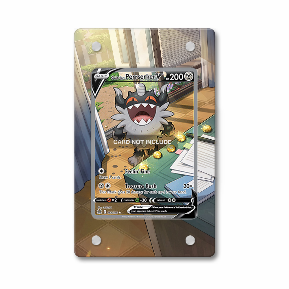 Khung thiết kế Galarian Perrserker V 184-196 SIR SAR Lost Origin Alternate Art bảo vệ thẻ bài - Extended Art Case for trading card Pokemon