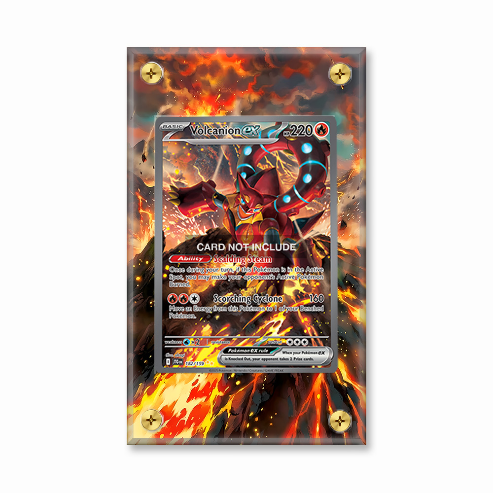 Khung thiết kế Volcanion ex 182-159 SIR SAR Journey Together bảo vệ thẻ bài - Extended Art Case for trading card Pokemon