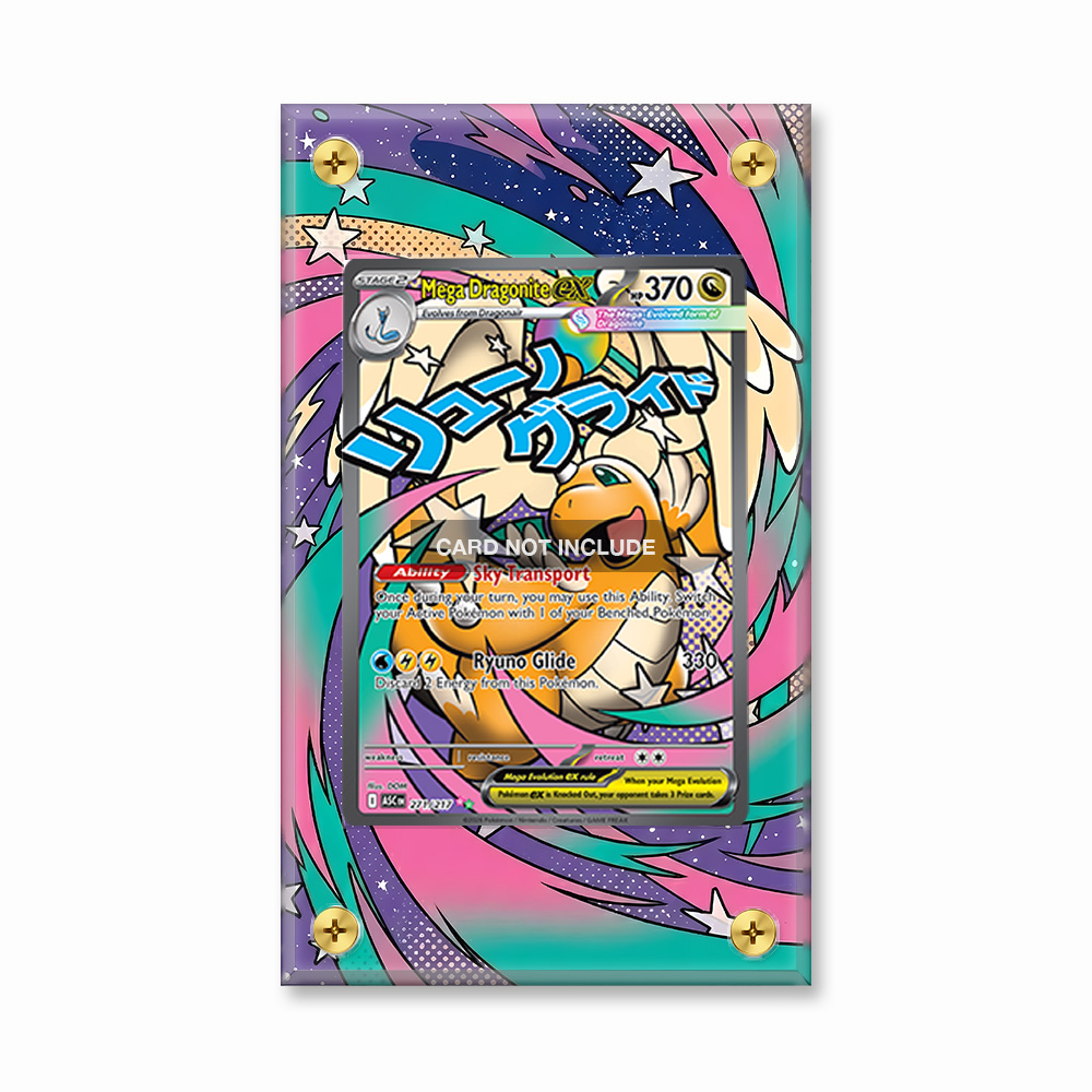 Khung thiết Mega Dragonite ex 271-217 Attack Rare Ascended Heroes bảo vệ thẻ bài - Extended Art Case for trading card Pokemon