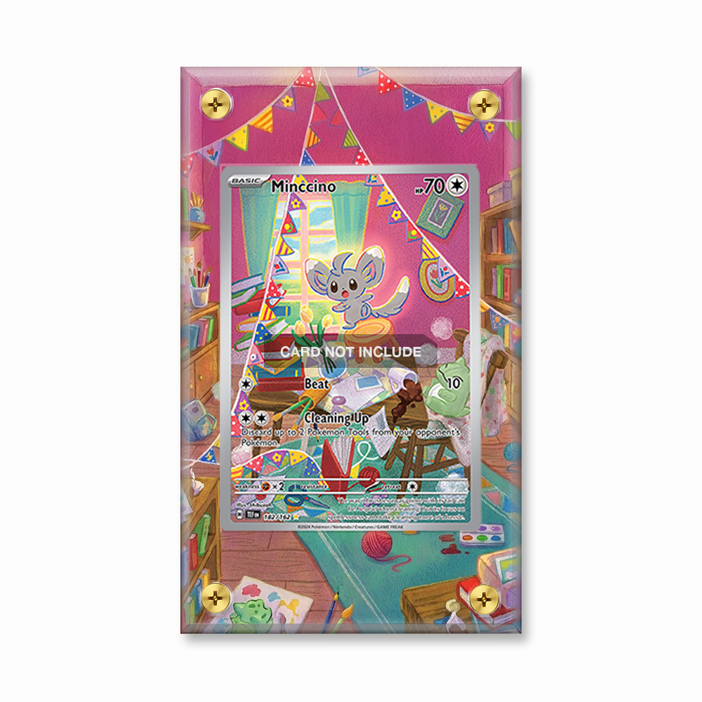 Khung thiết kế Metagross Minccino 182-162 IR AR Temporal Forces bảo vệ thẻ bài - Extended Art Case for trading card Pokemon