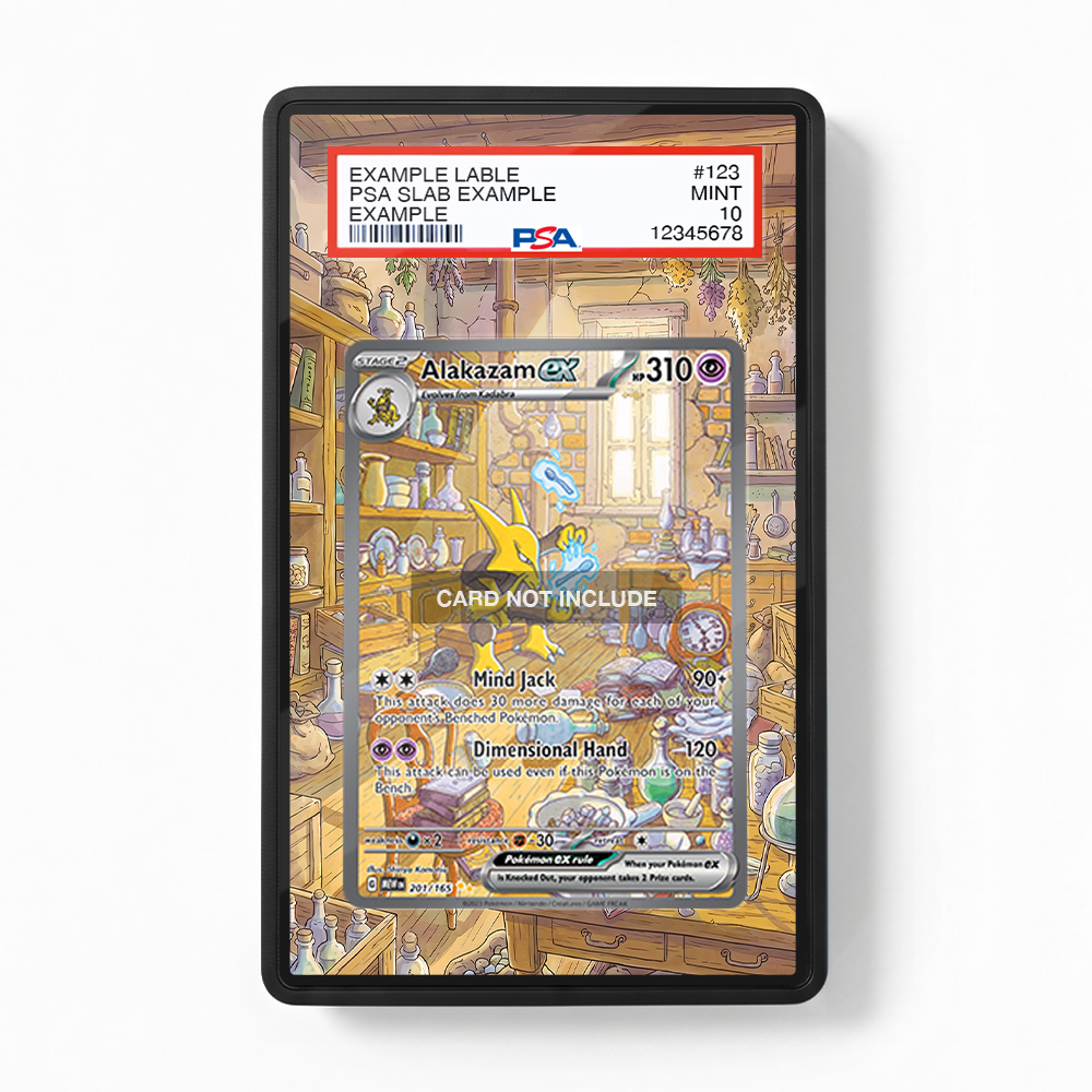 Khung thiết kế Alakazam ex 201-165 SIR SAR Pokemon 151 bảo vệ thẻ bài - Extended Art Case for trading card Pokemon