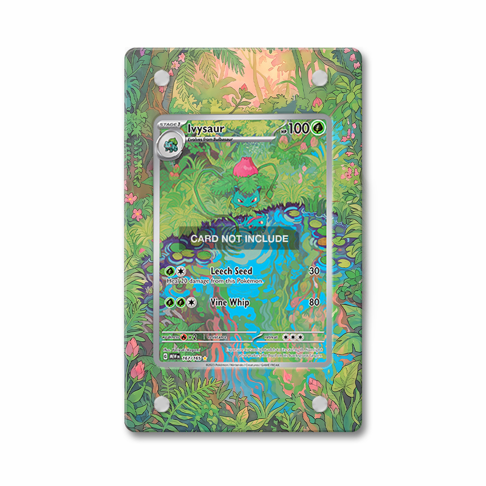 Khung thiết kế Ivysaur 167-165 IR AR Scarlet & Violet 151 bảo vệ thẻ bài - Extended Art Case for trading card Pokemon