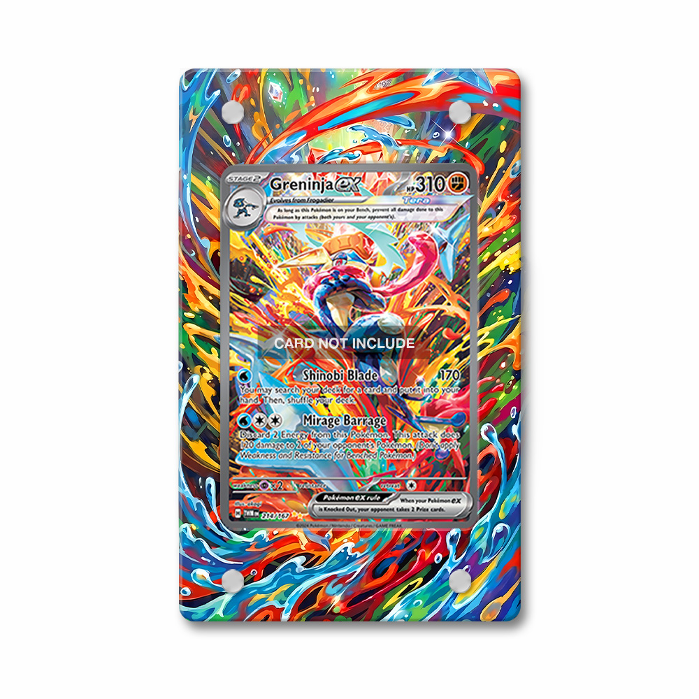 Khung thiết kế Greninja ex 214-167 SIR SAR Twilight Masquerade bảo vệ thẻ bài - Extended Art Case for trading card Pokemon