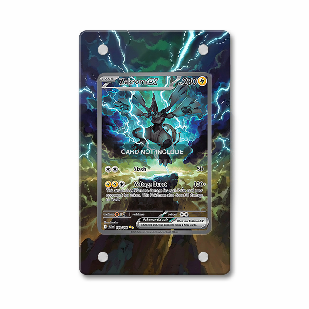 Khung thiết Zekrom ex 166-086 SIR SAR Black Bolt bảo vệ thẻ bài - Extended Art Case for trading card Pokemon
