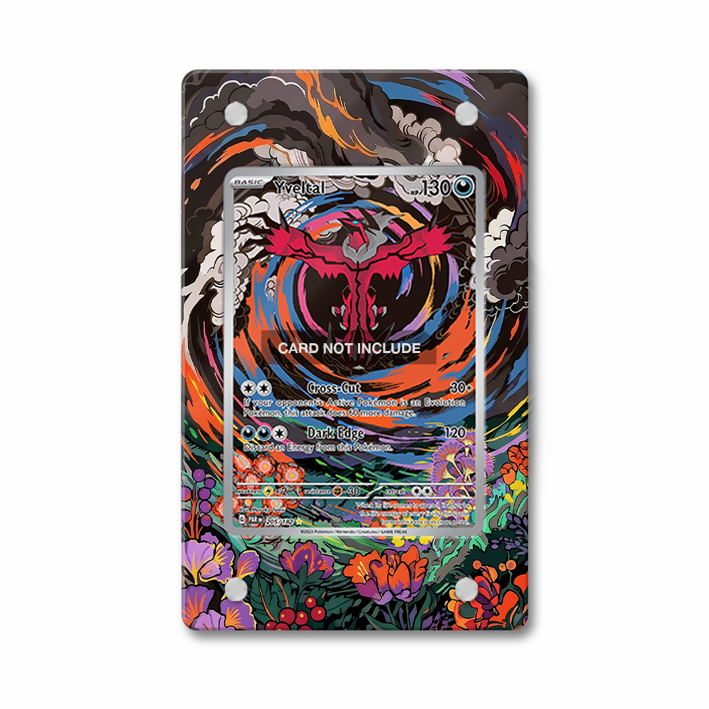 Khung thiết kế Yveltal 205-182 IR AR Paradox Rift bảo vệ thẻ bài - Extended Art Case for trading card Pokemon