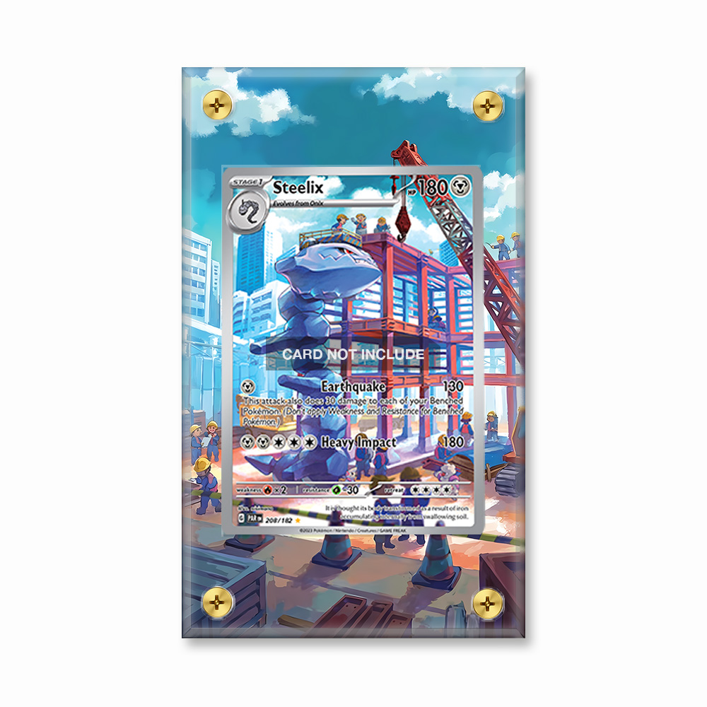 Khung thiết kế Steelix 208-182 IR AR Paradox Rift bảo vệ thẻ bài - Extended Art Case for trading card Pokemon