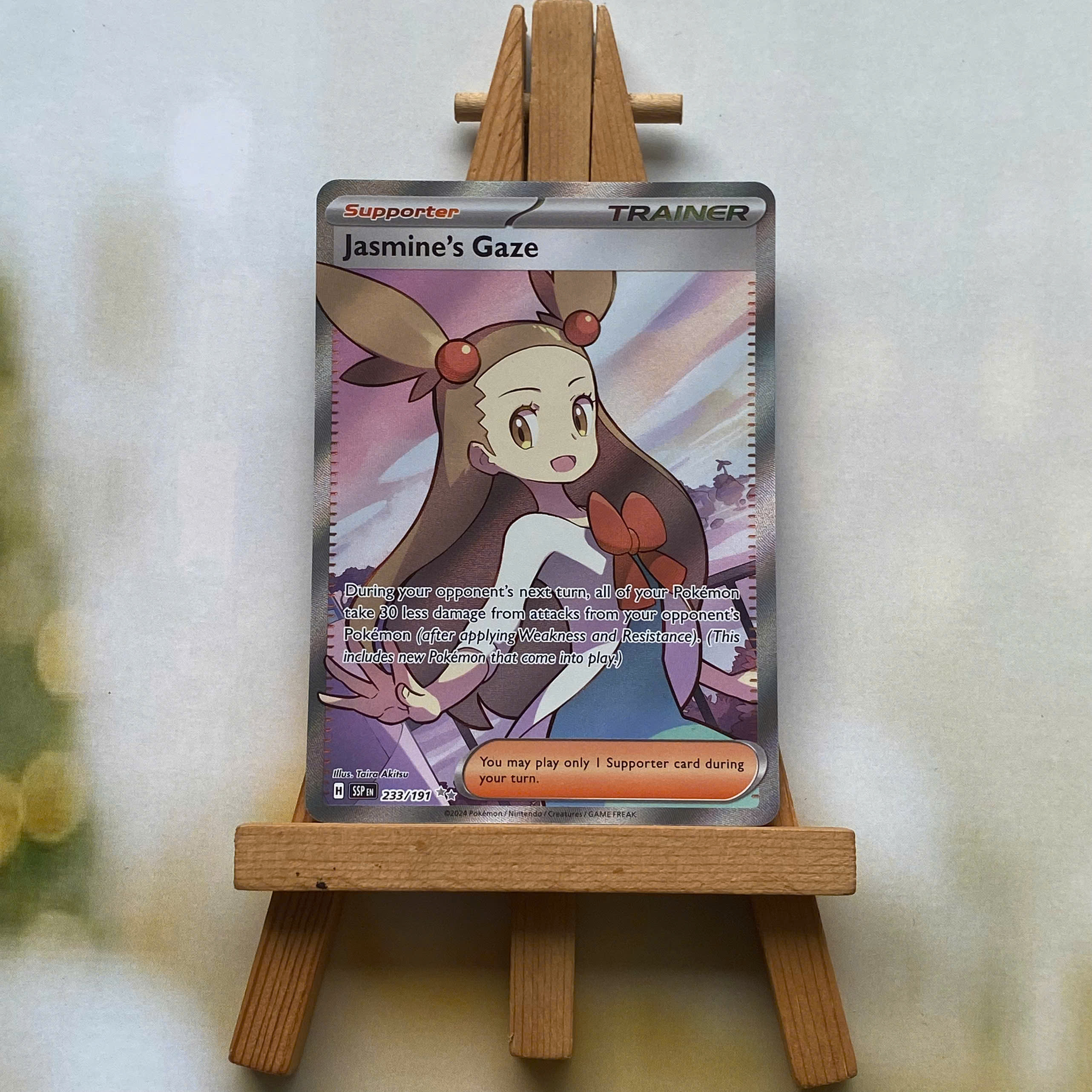 Thẻ hình Pokemon Jasmine's Gaze 233/191 - Lá bài lẻ Surging Sparks Full Art tiếng Anh chính hãng