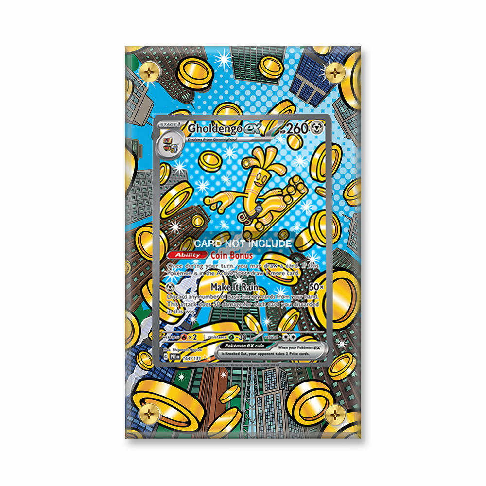 Khung thiết kế Gholdengo ex 164-131 SIR SAR Prismatic Evolutions bảo vệ thẻ bài - Extended Art Case for trading card Pokemon